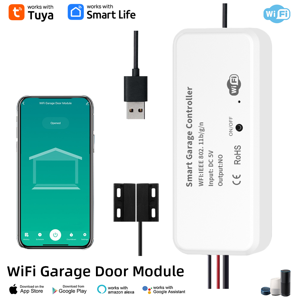 Phone Opening Tool - ガレージドアオープナー,スマートフォンリモートコントロール,Tuya,スマートライフ,アプリコントローラー,alexaおよびGoogleアシスタントのサポート,ハブは不要,dc5v